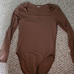 EUC Old navy brown square neck bodysuit,SZ medium